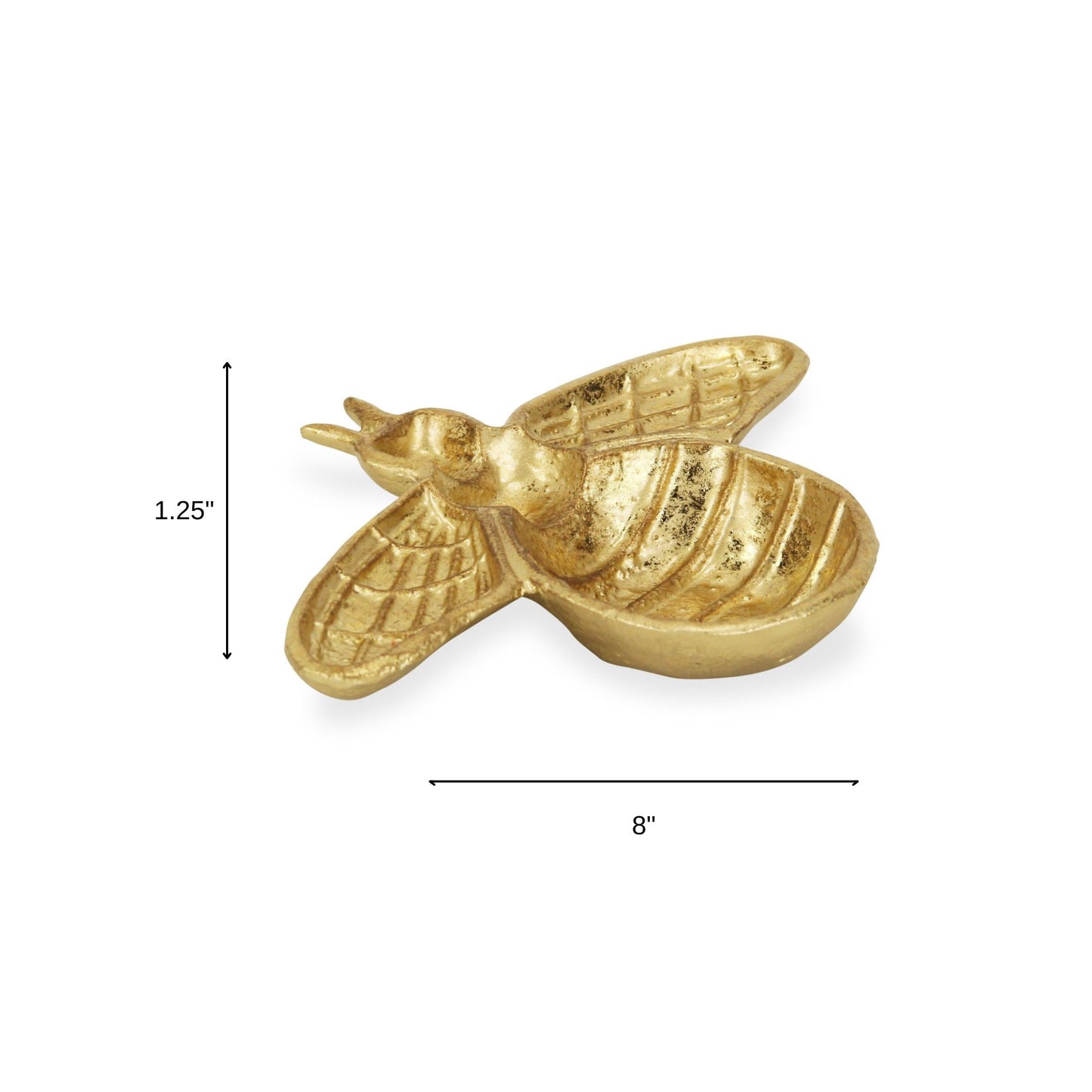 8" Gold Bumble Bee Cast Iron Vanity Tray-8