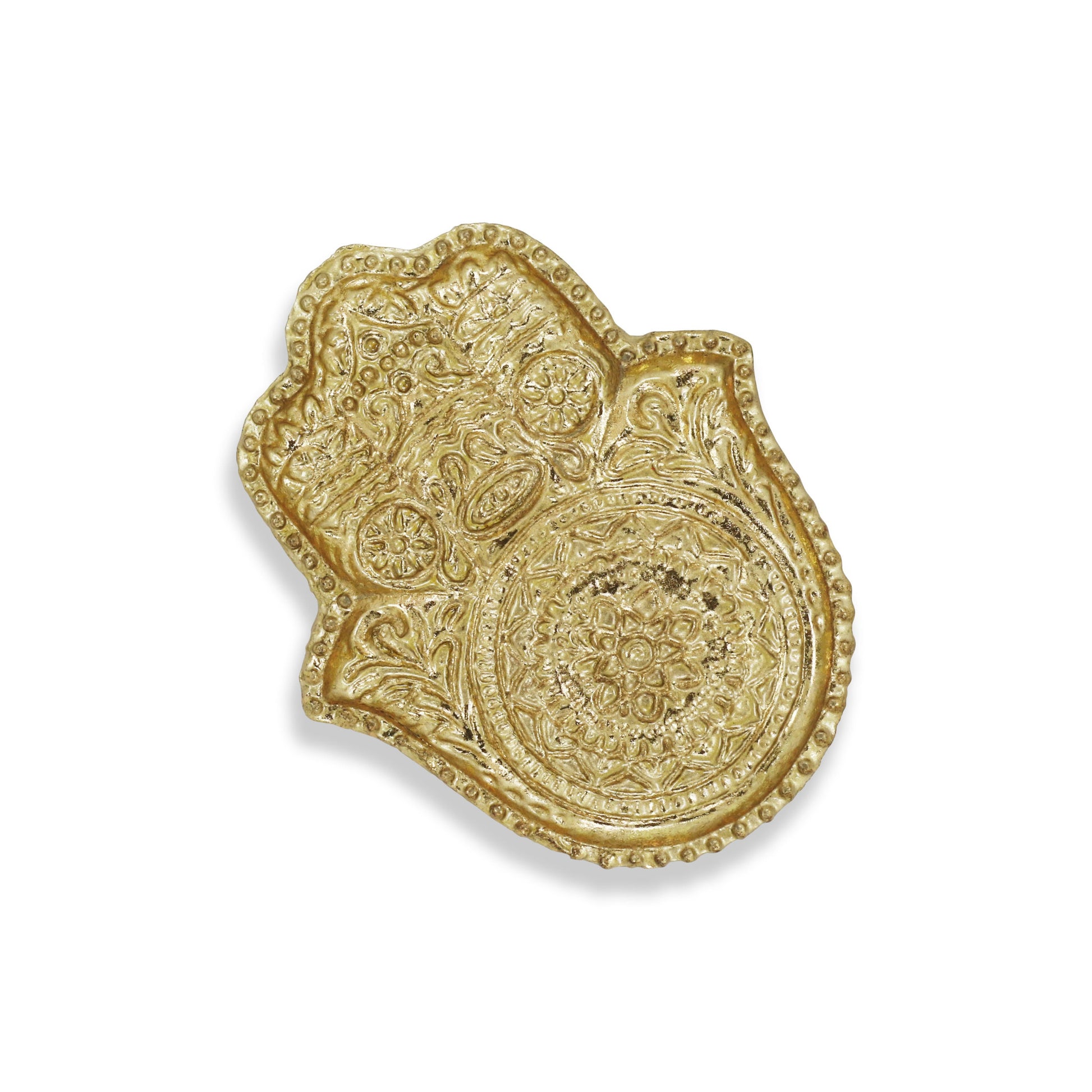 5" Gold Novelty Metal Handmade Tray-7
