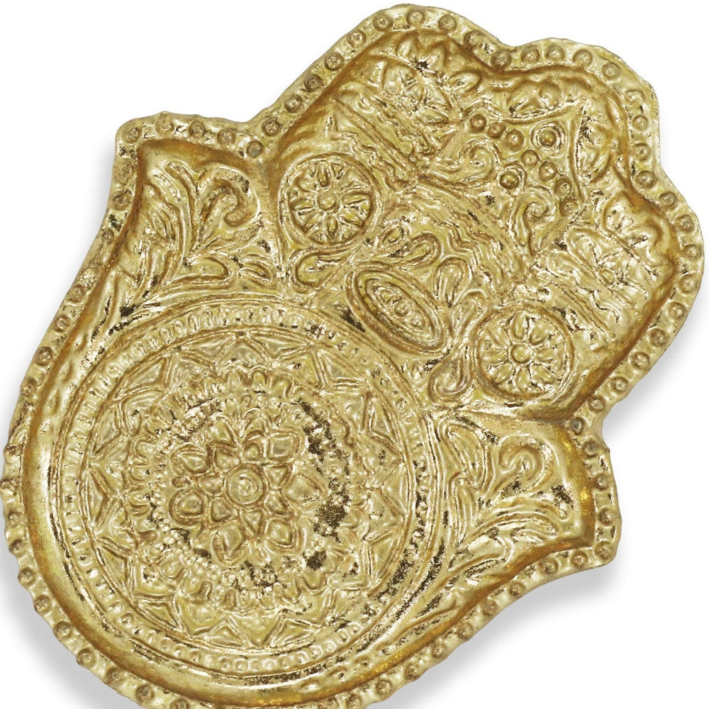 5" Gold Novelty Metal Handmade Tray-8