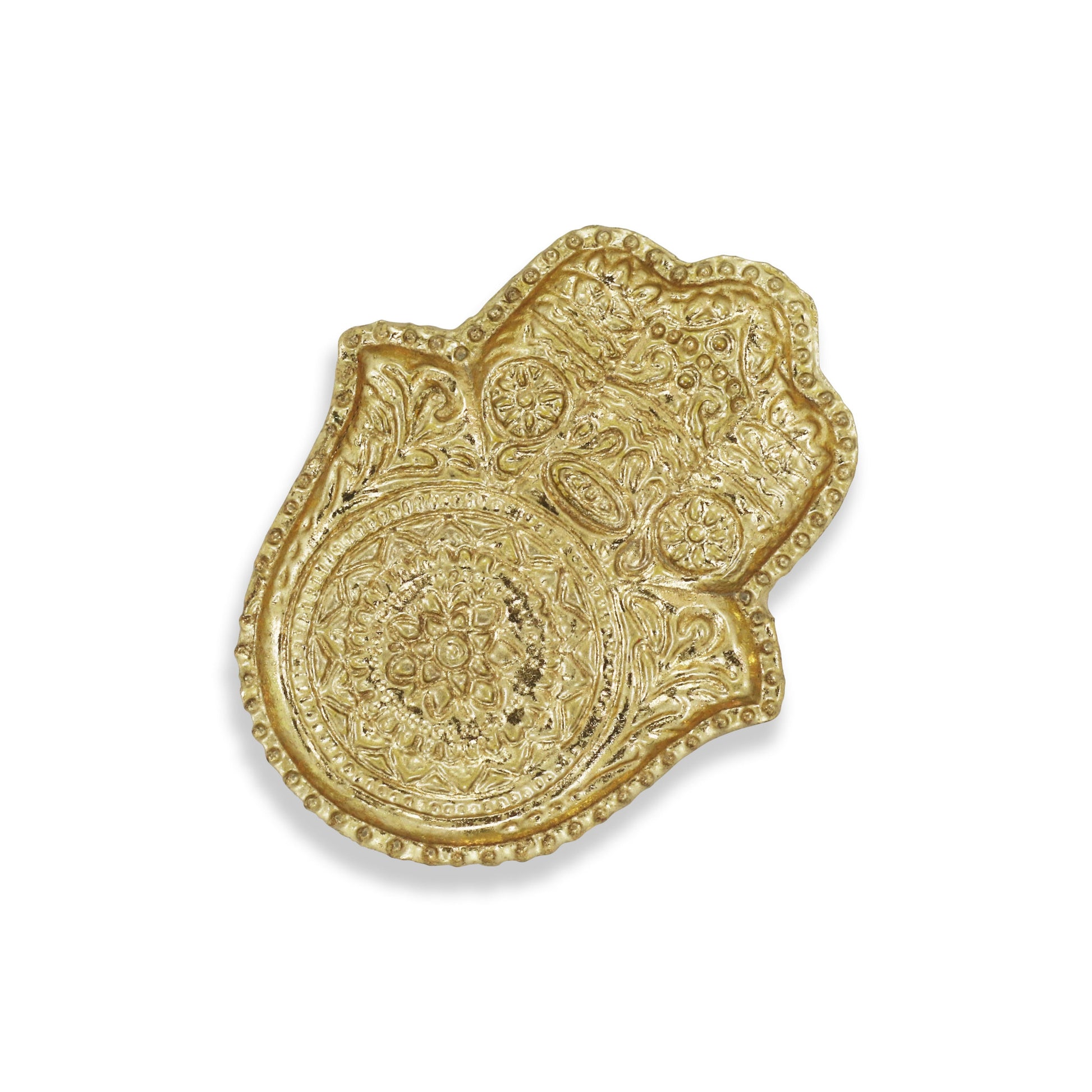 5" Gold Novelty Metal Handmade Tray-1
