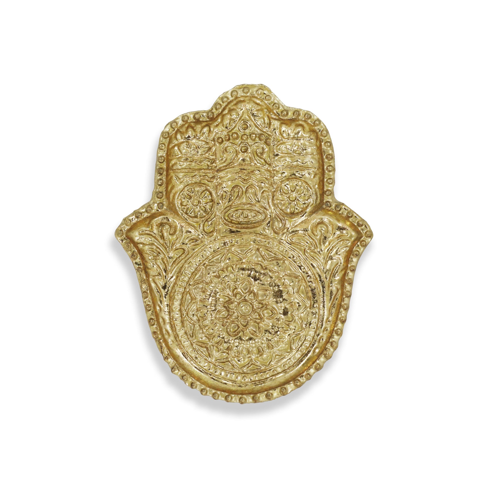 5" Gold Novelty Metal Handmade Tray-2