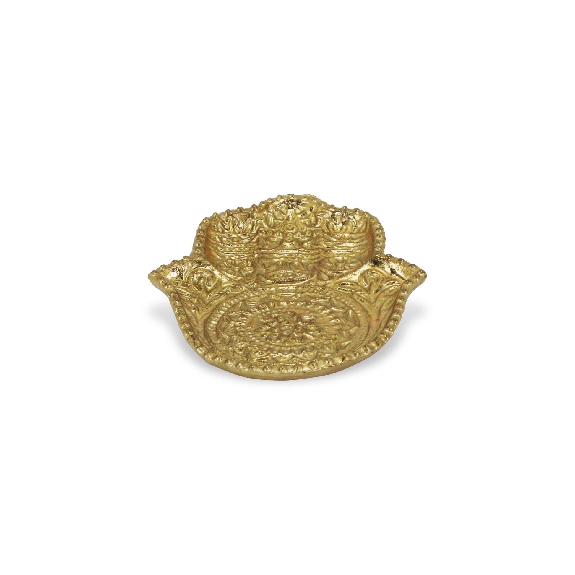5" Gold Novelty Metal Handmade Tray-3