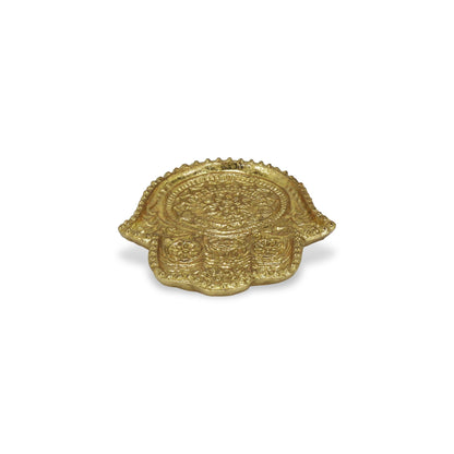 5" Gold Novelty Metal Handmade Tray-6