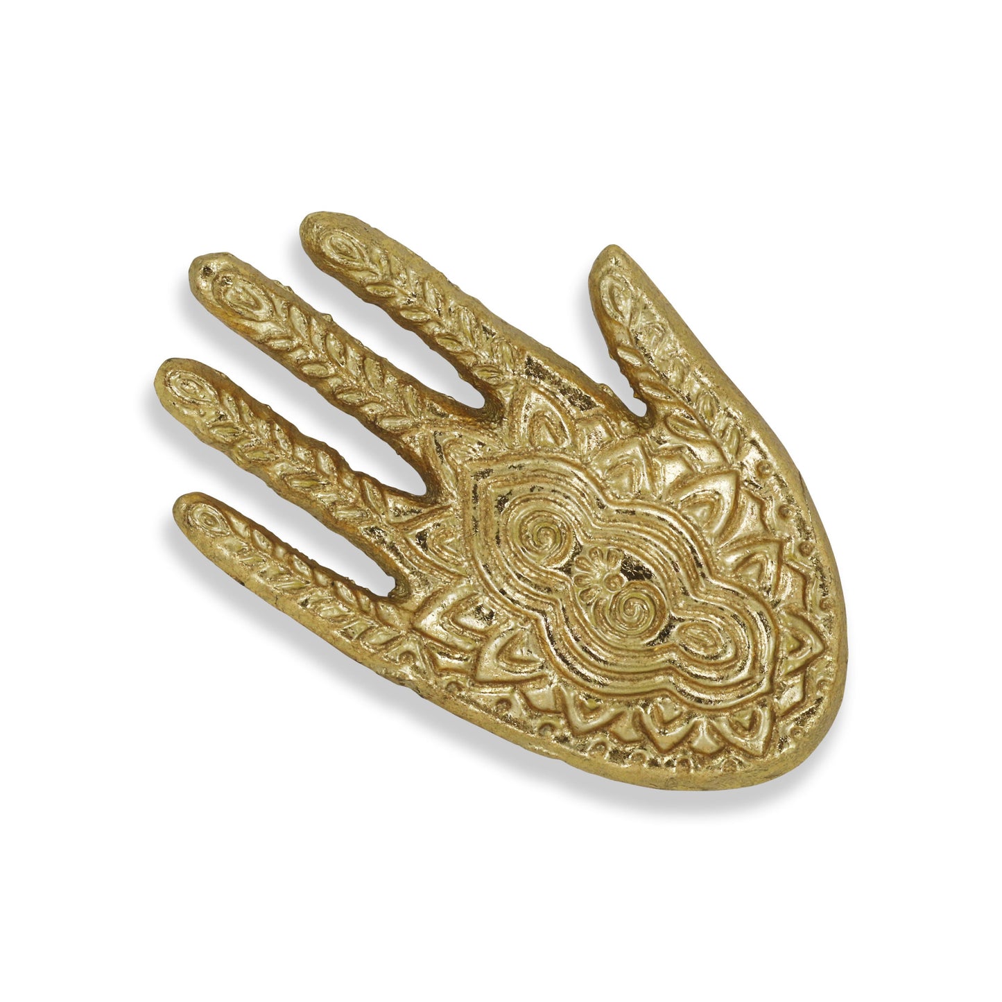 5" Gold Hamza Metal Handmade Tray-1