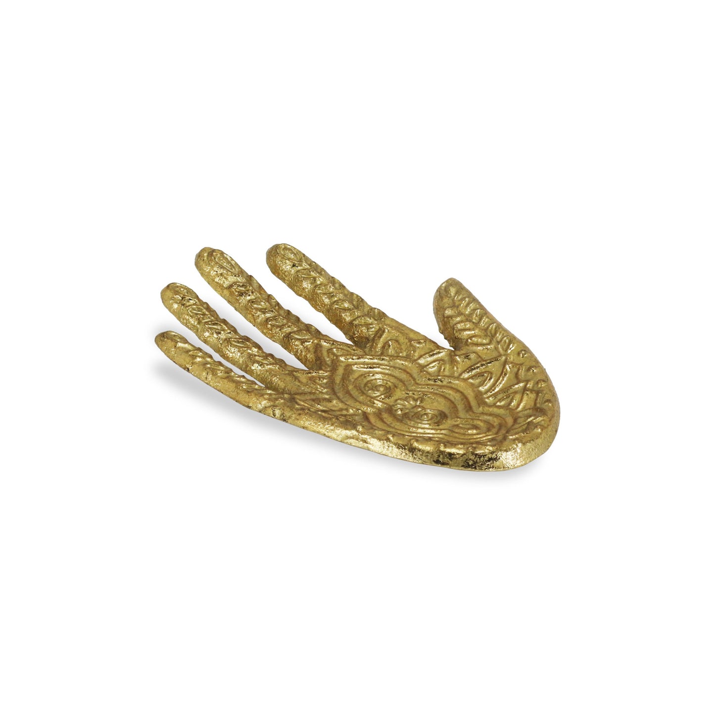 5" Gold Hamza Metal Handmade Tray-5