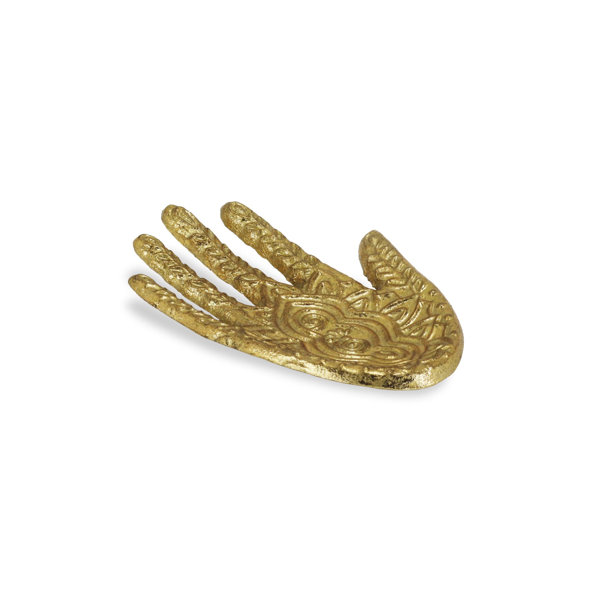5" Gold Hamza Metal Handmade Tray-5