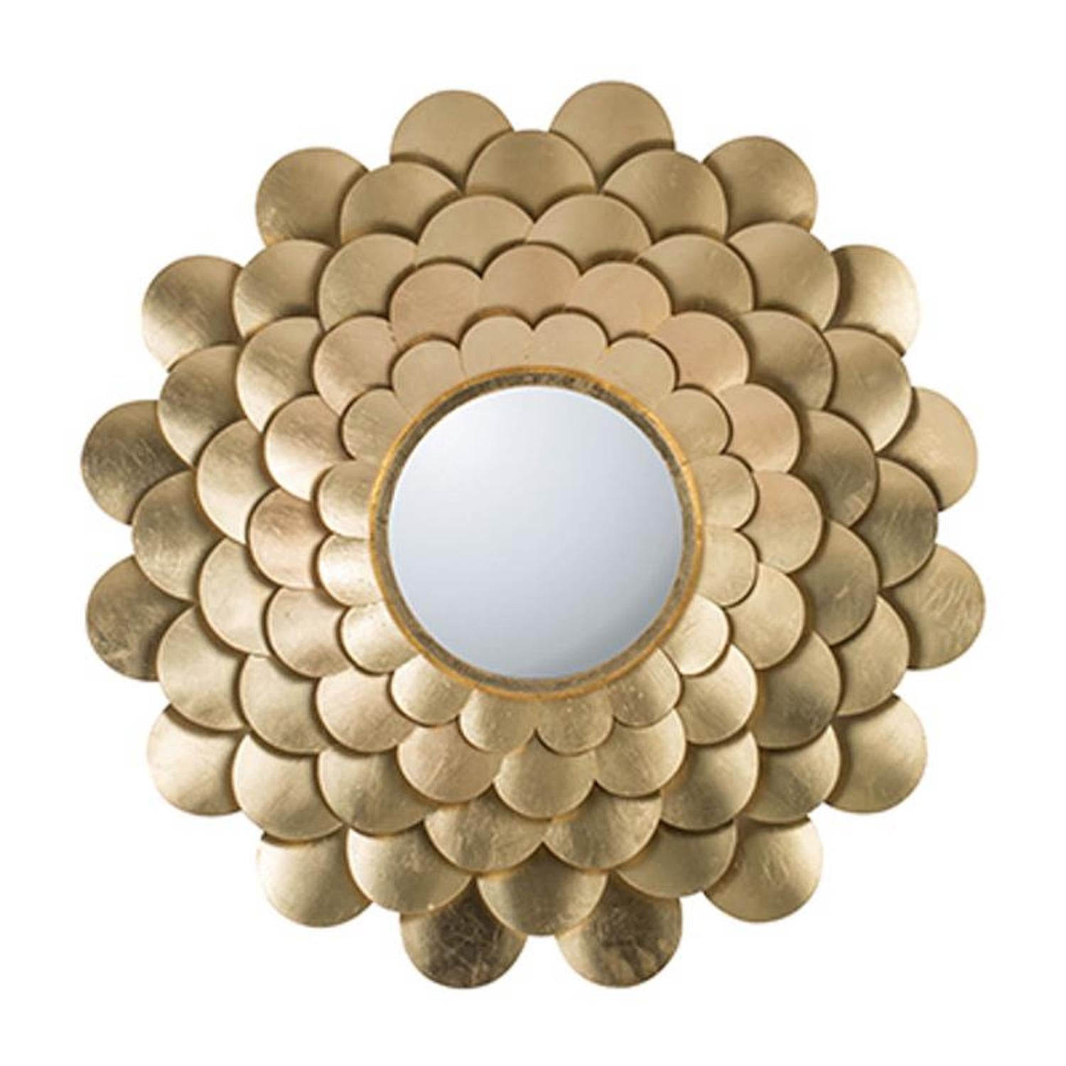32" Gold Scalloped Iron Framed Accent Mirror-1