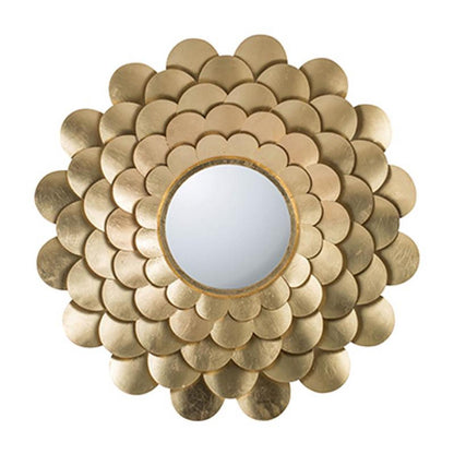 32" Gold Scalloped Iron Framed Accent Mirror-1