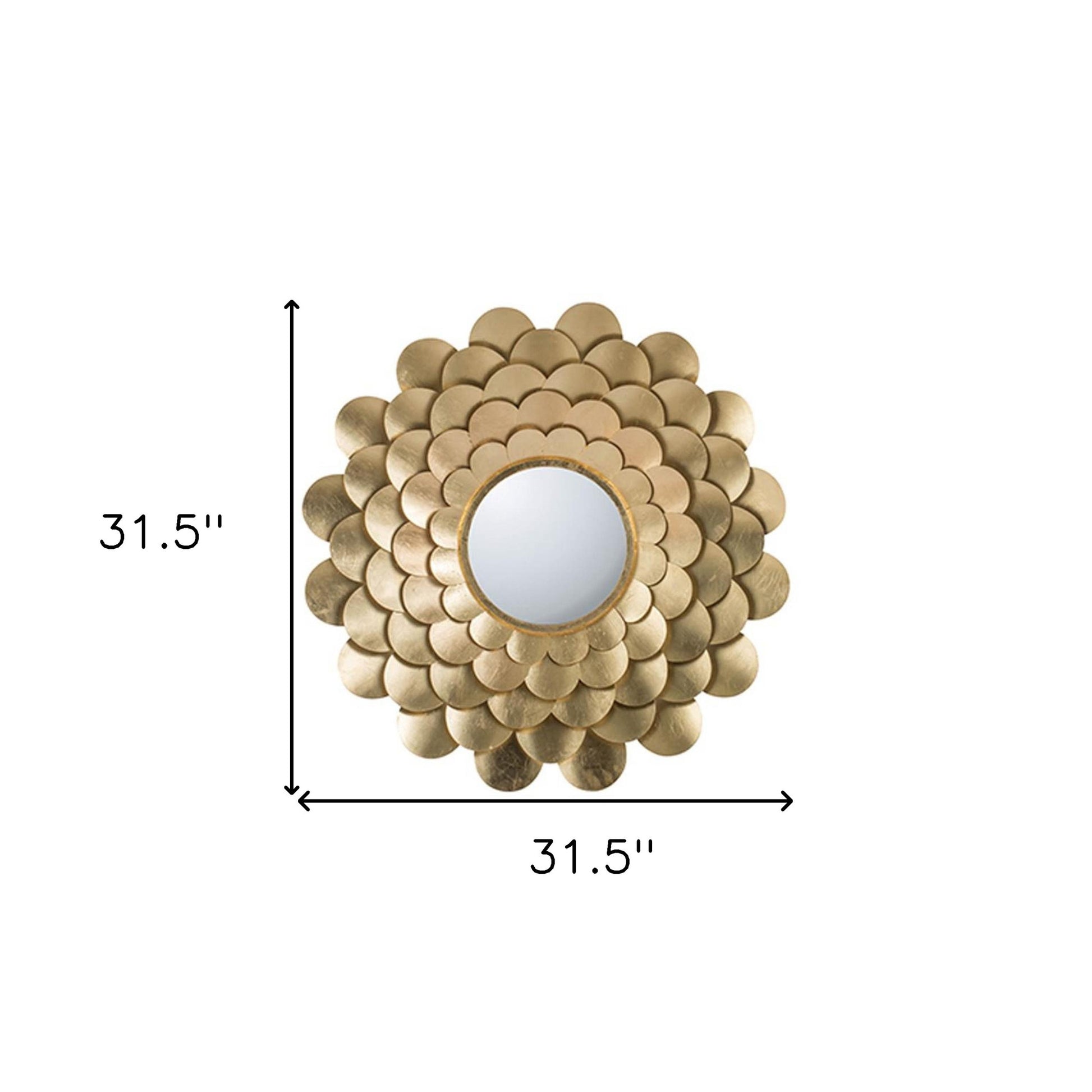 32" Gold Scalloped Iron Framed Accent Mirror-4