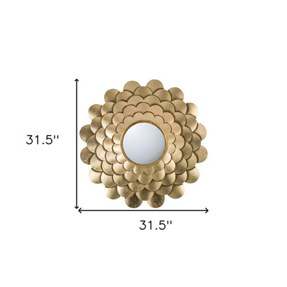 32" Gold Scalloped Iron Framed Accent Mirror-4