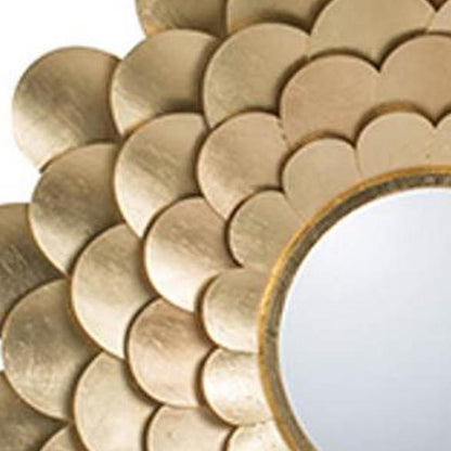 32" Gold Scalloped Iron Framed Accent Mirror-2