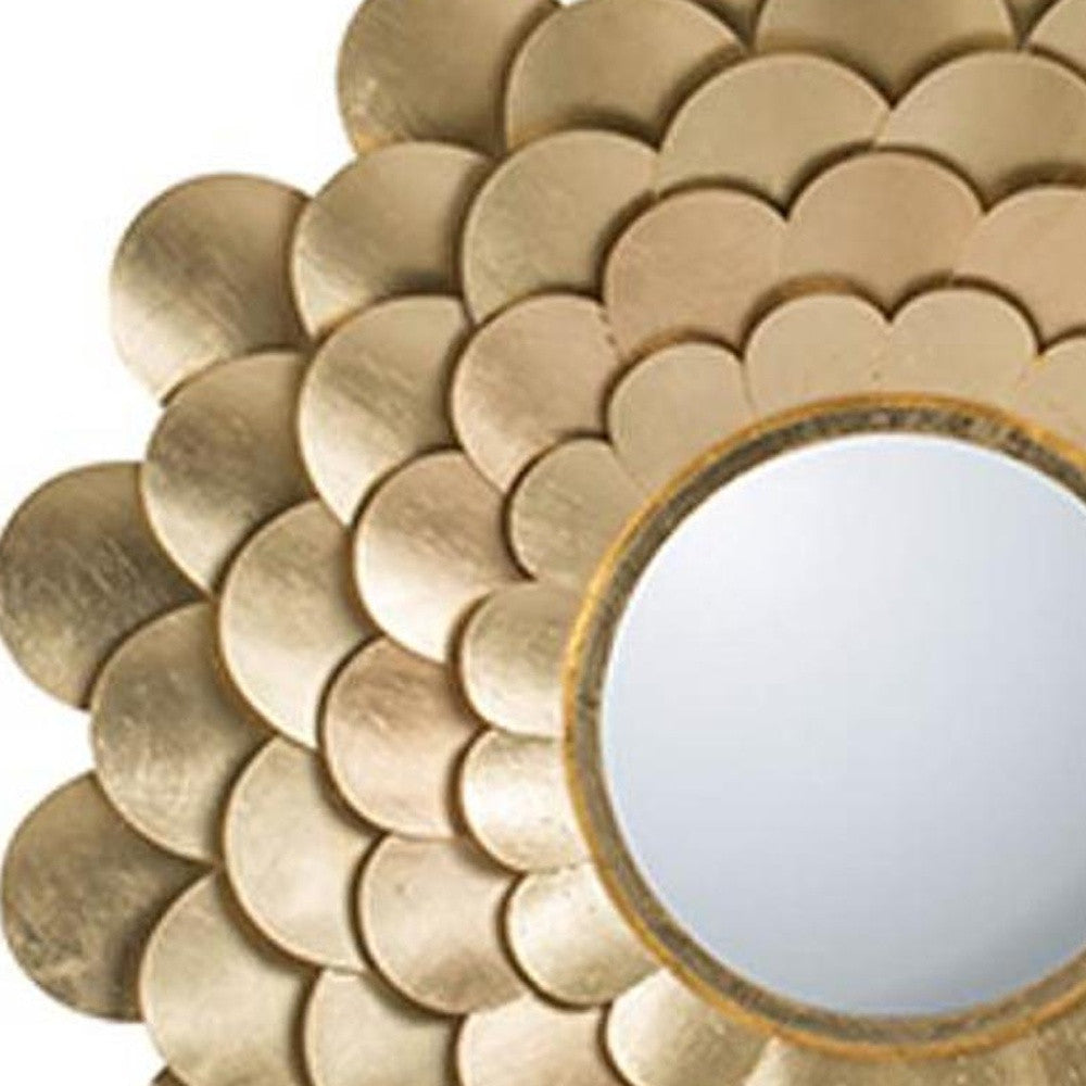 32" Gold Scalloped Iron Framed Accent Mirror-3