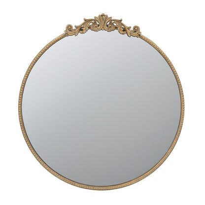 32" Gold Crowned Top Iron Framed Accent Mirror-1