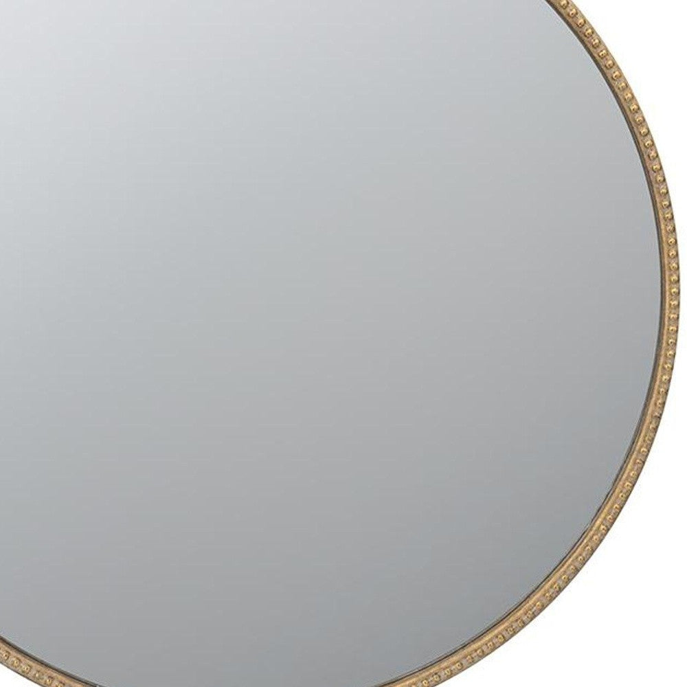 32" Gold Crowned Top Iron Framed Accent Mirror-4