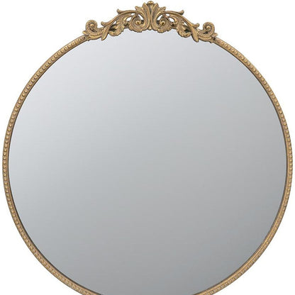 32" Gold Crowned Top Iron Framed Accent Mirror-5