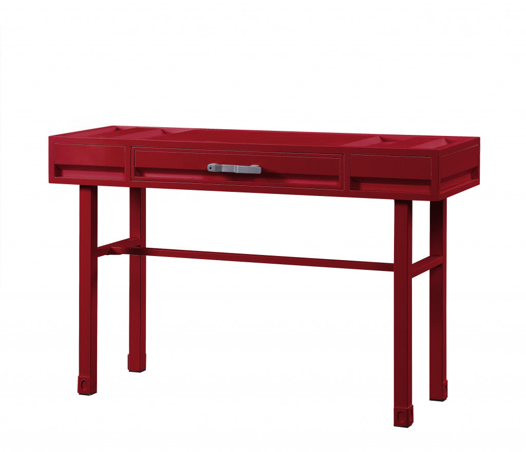 47" Red Iron And Wood Vanity Table-1