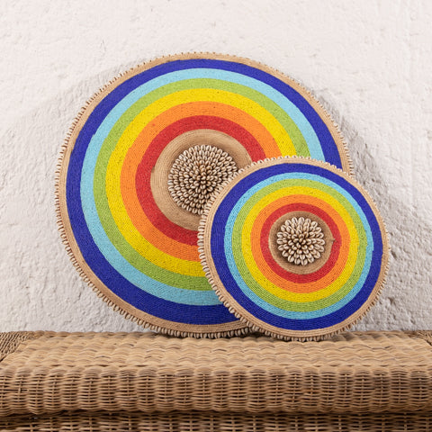 Beaded Cameroon Shield on Stand | Rainbow Design-3