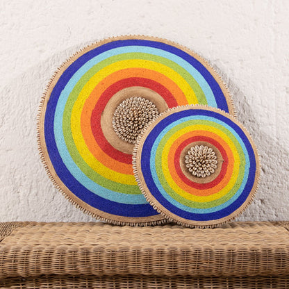 Beaded Cameroon Shield on Stand | Rainbow Design-3