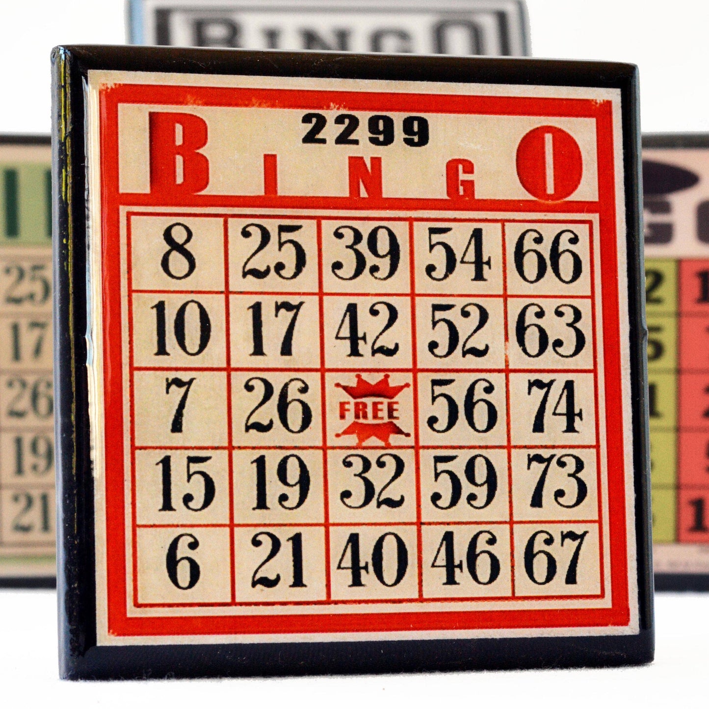 Bingo!  Vintage Bingo Card Coaster Set-2