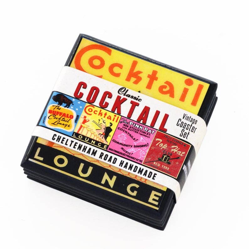 Classic Cocktail Lounge Drink Coaster Set-2