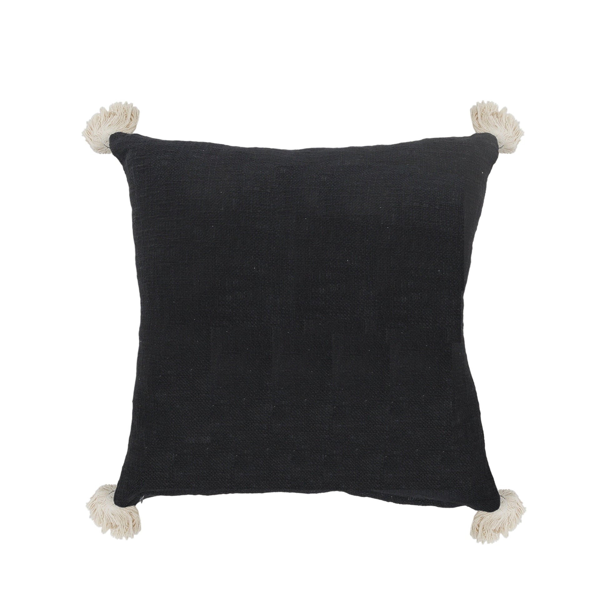 20" X 20" White And Black 100% Cotton Geometric Zippered Pillow-4