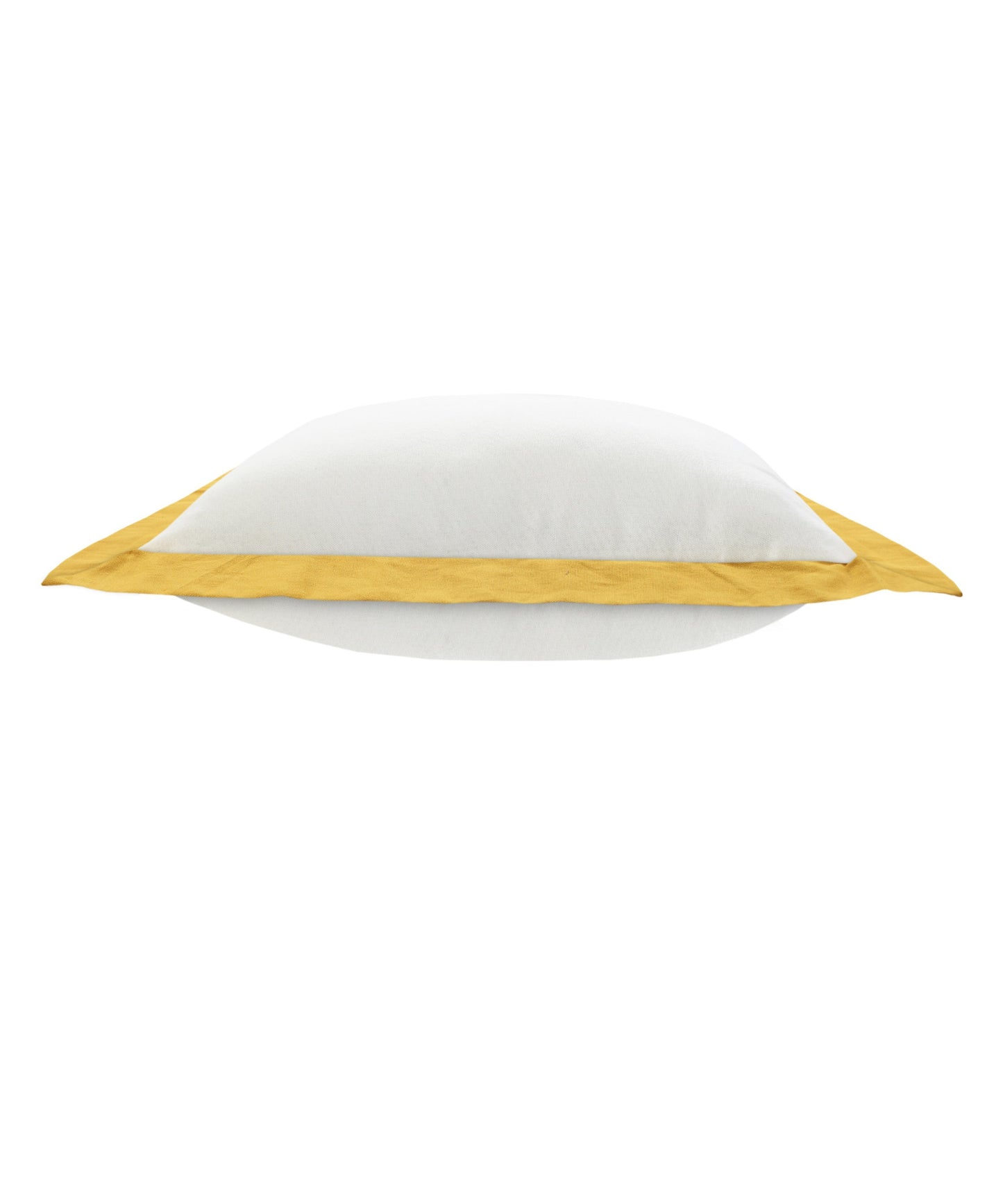 20" X 20" White And Golden Yellow 100% Cotton Geometric Zippered Pillow-3