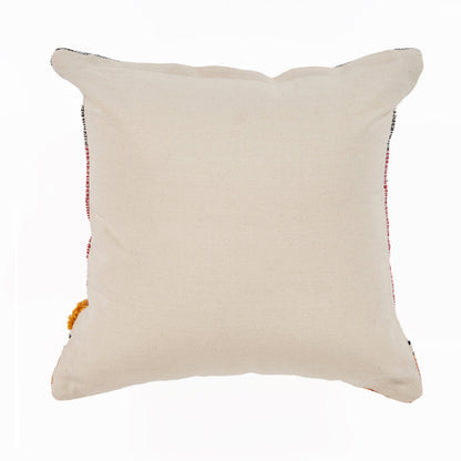 18" Red and Ivory Throw Pillow-2