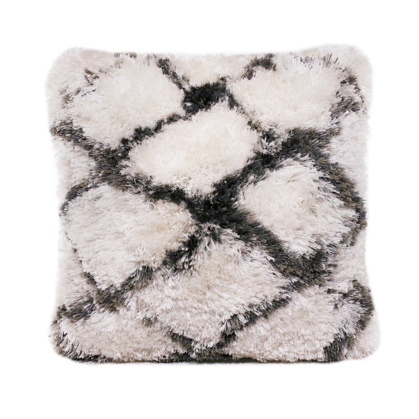 20" Black And White Fabric Geometric Throw Pillow-1