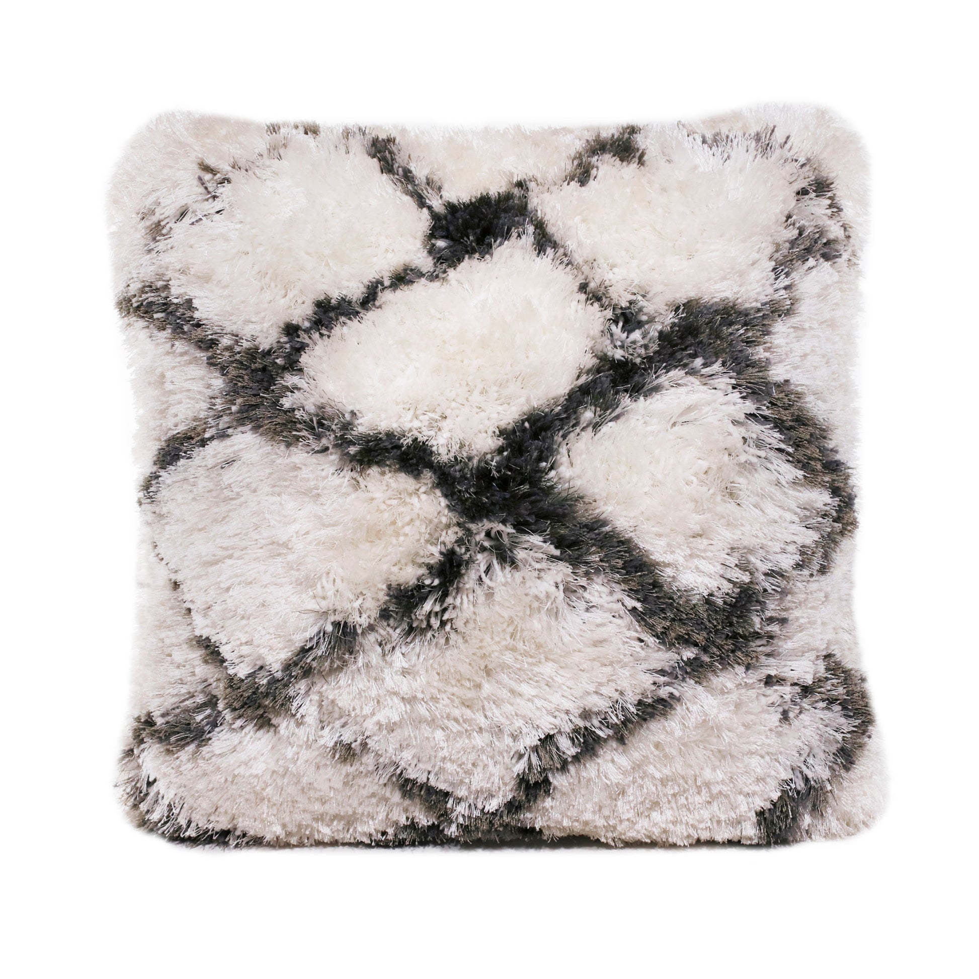 20" Black And White Fabric Geometric Throw Pillow-1