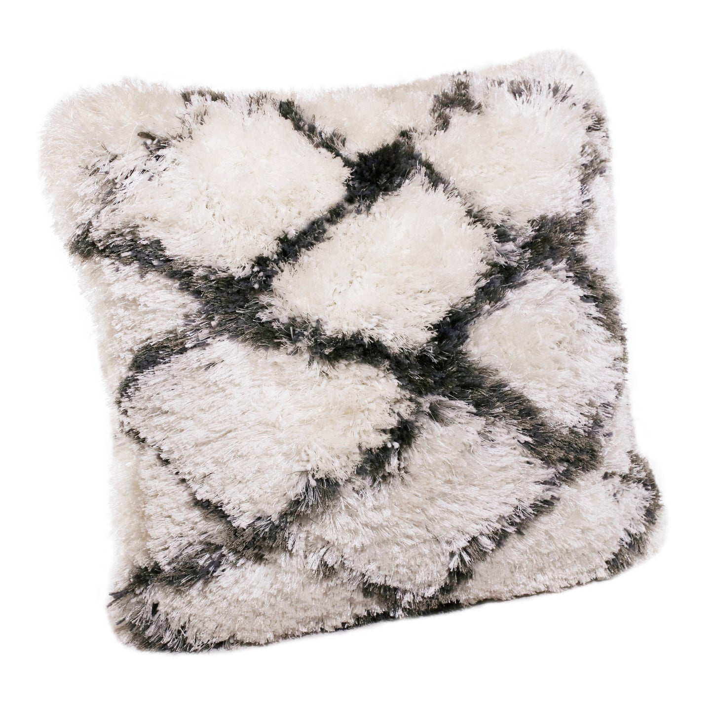 20" Black And White Fabric Geometric Throw Pillow-2
