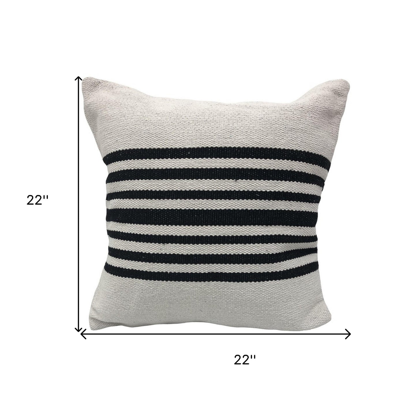 22" Black and White Throw Pillow-5