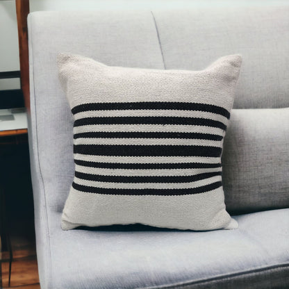22" Black and White Throw Pillow-2