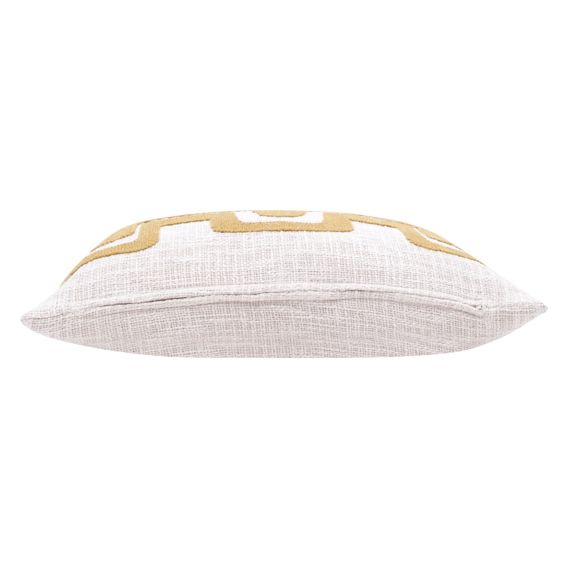 16" X 24" Yellow And Ivory 100% Cotton Geometric Zippered Pillow-3