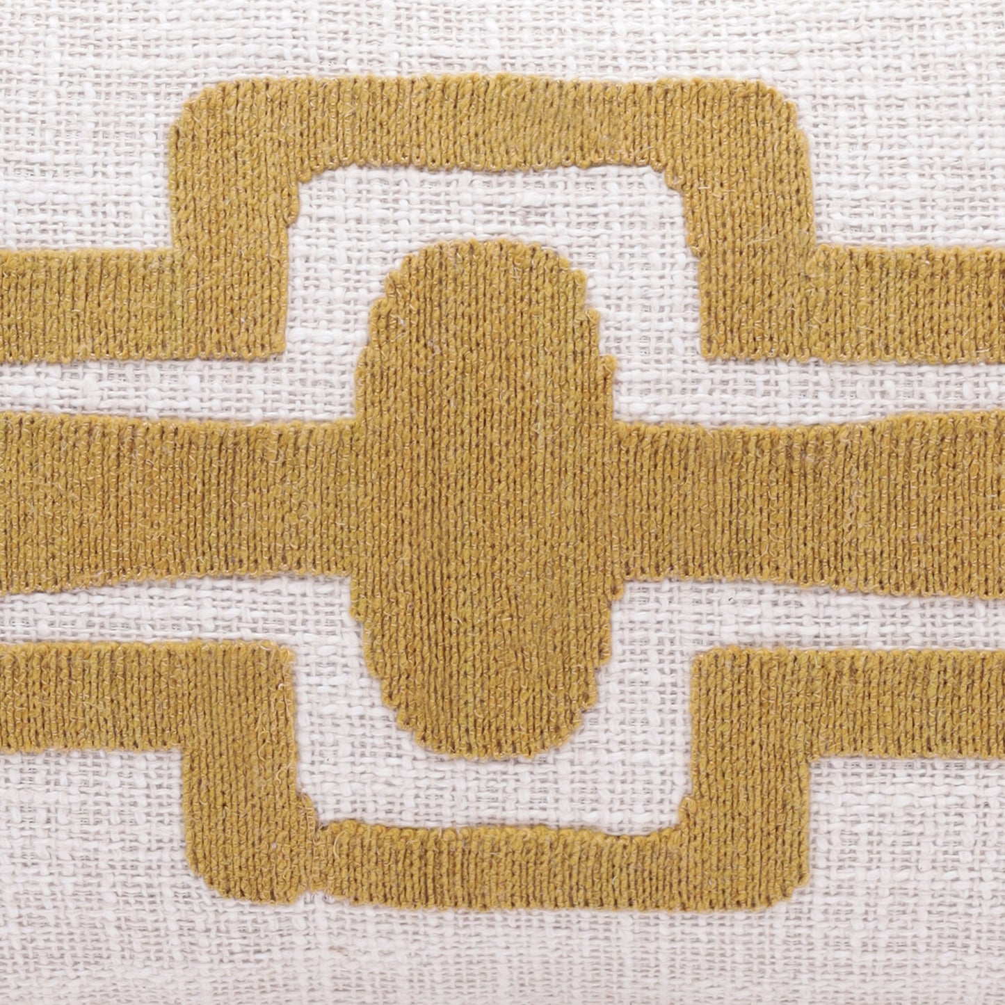 16" X 24" Yellow And Ivory 100% Cotton Geometric Zippered Pillow-7
