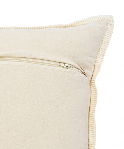 14" X 36" Golden Yellow And Cream 100% Cotton Zippered Pillow-6