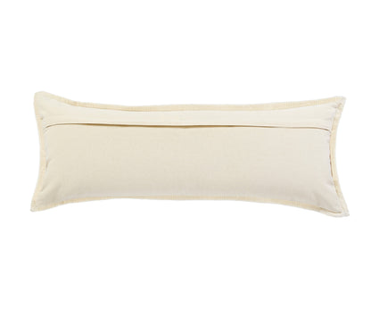 14" X 36" Golden Yellow And Cream 100% Cotton Zippered Pillow-4
