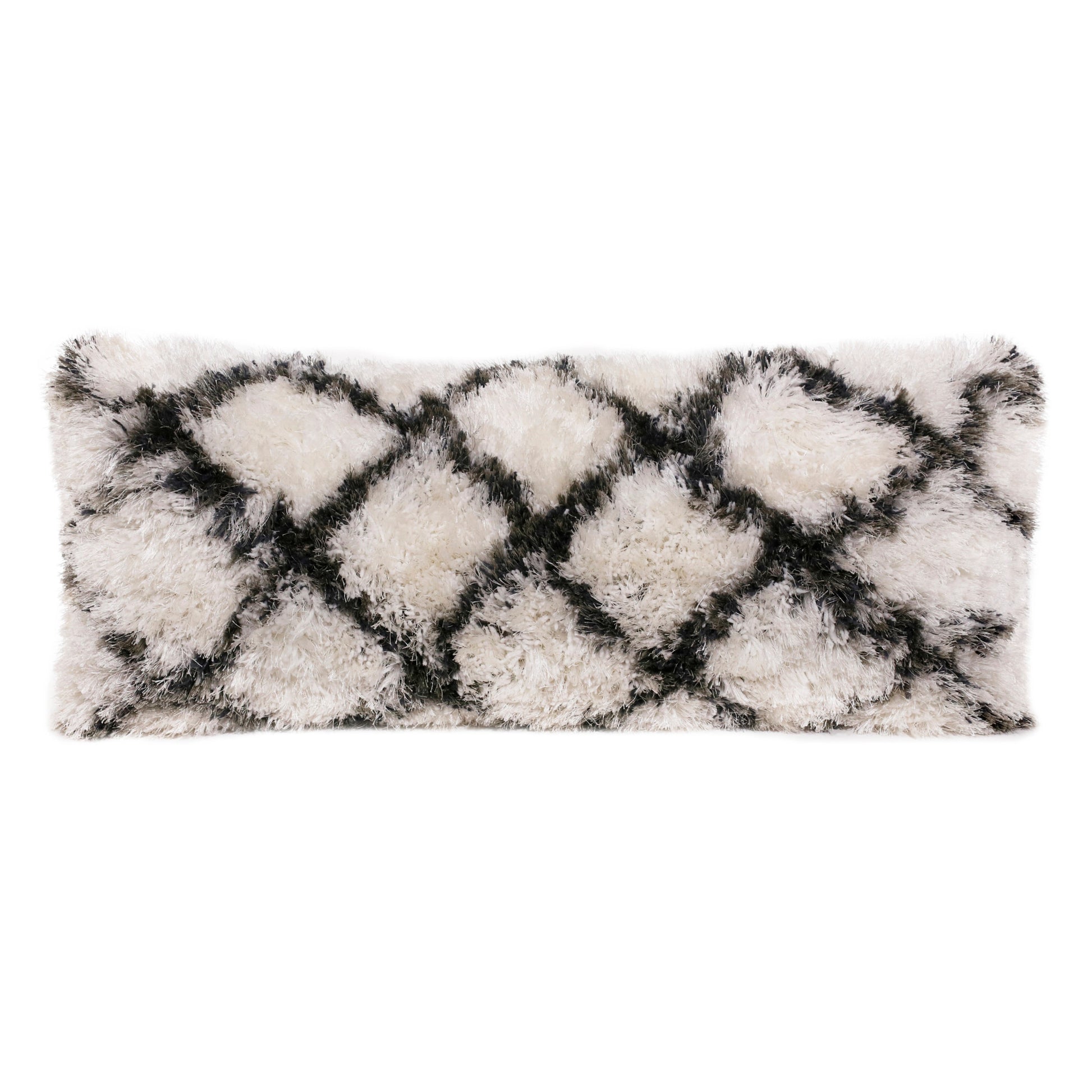 14" X 36" Black And White Polyester Geometric Zippered Pillow-2