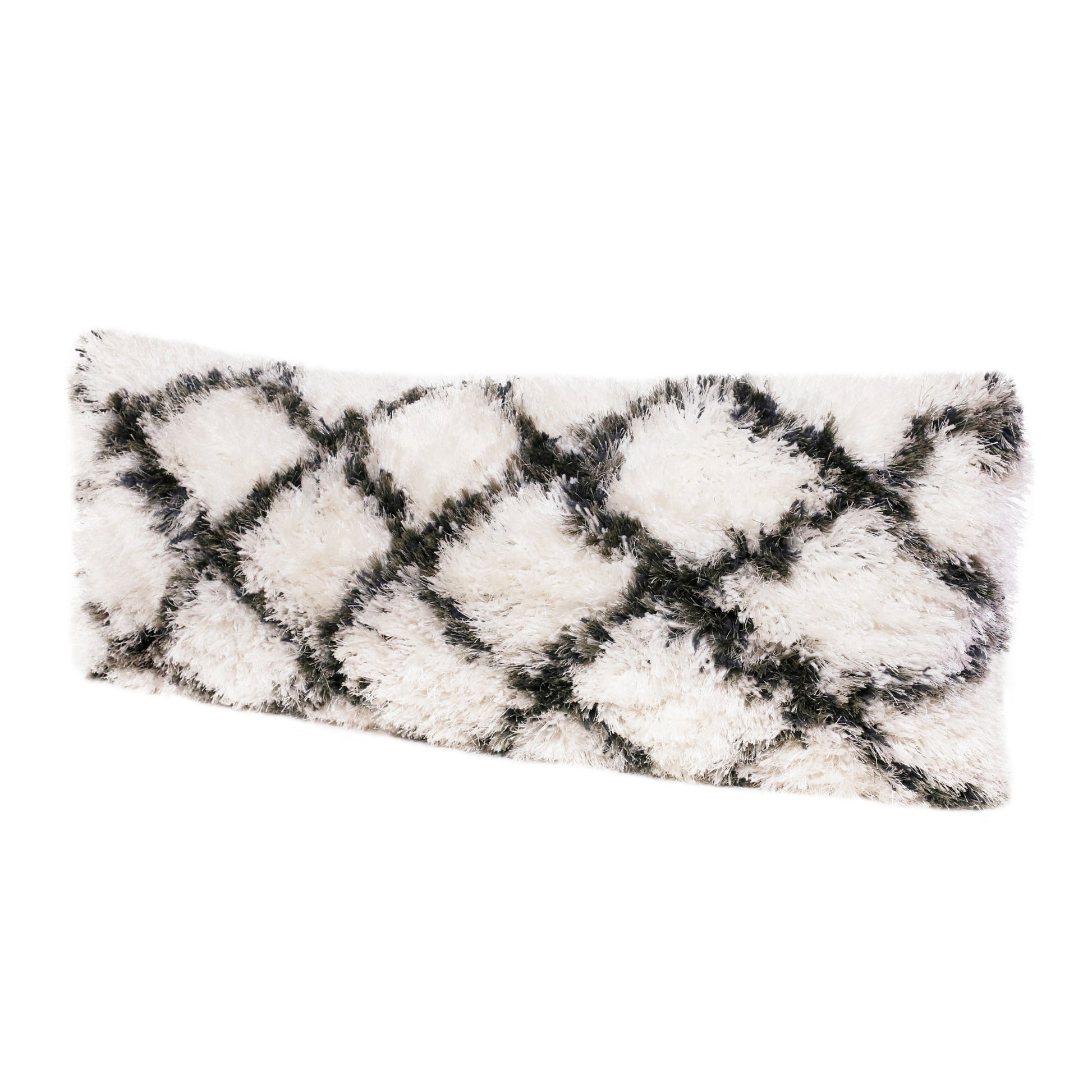 14" X 36" Black And White Polyester Geometric Zippered Pillow-4