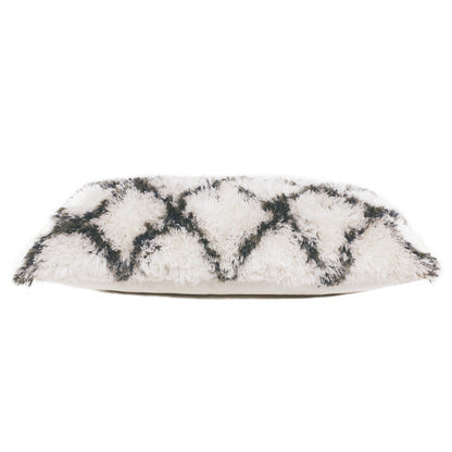 14" X 36" Black And White Polyester Geometric Zippered Pillow-5