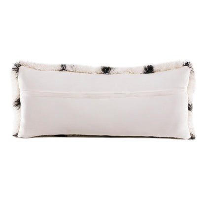 14" X 36" Black And White Polyester Geometric Zippered Pillow-0