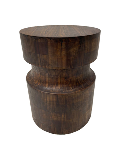 16" Brown Solid Wood Round End Table-0