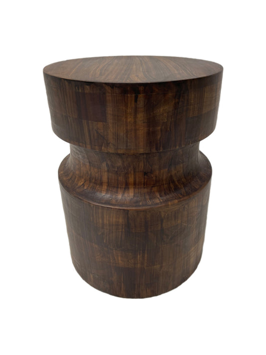 16" Brown Solid Wood Round End Table-0