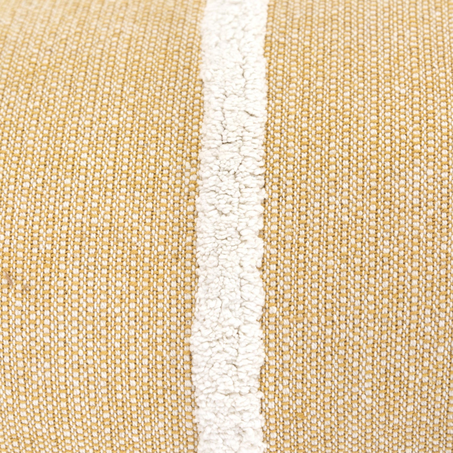 14" X 14" Yellow and White Cotton Pillow With Tassels Edges-6