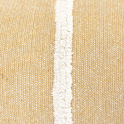 14" X 14" Yellow and White Cotton Pillow With Tassels Edges-6