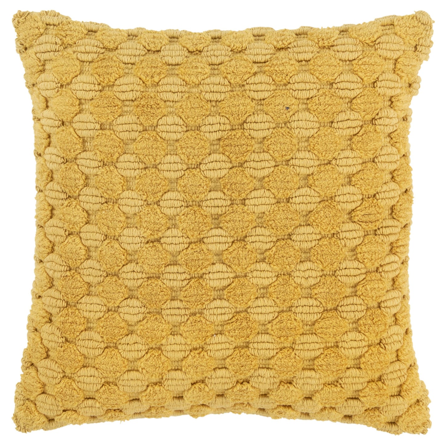 20" Yellow Cotton Throw Pillow With Texture-1