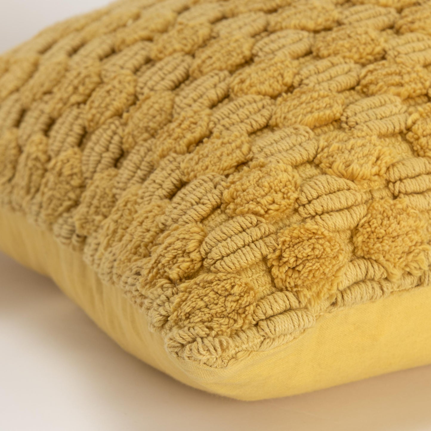20" Yellow Cotton Throw Pillow With Texture-6