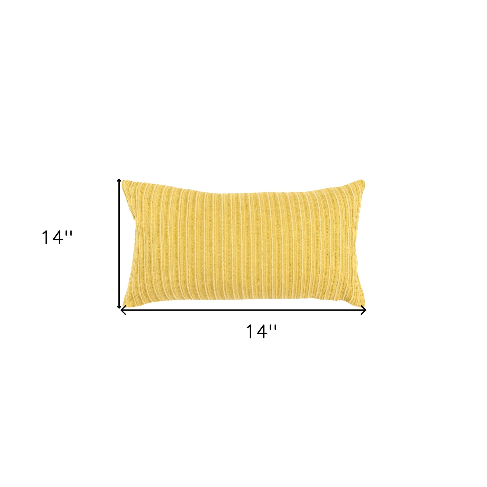 14" X 14" Yellow Cotton Blend Pillow-2