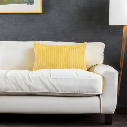 14" X 14" Yellow Cotton Blend Pillow-3