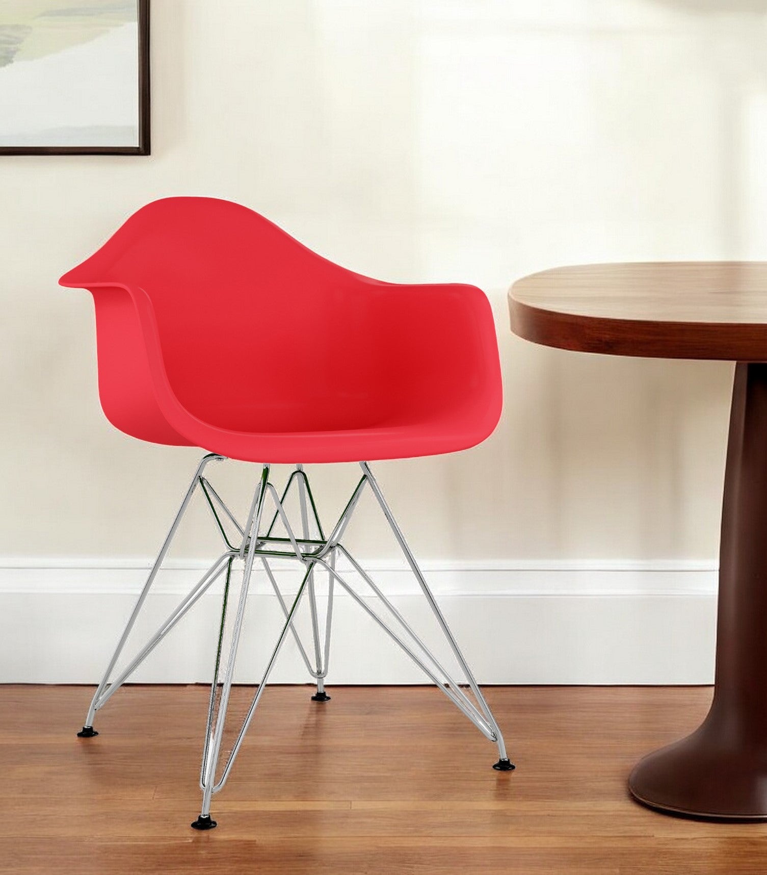 Red and Silver Dining Arm Chair-0
