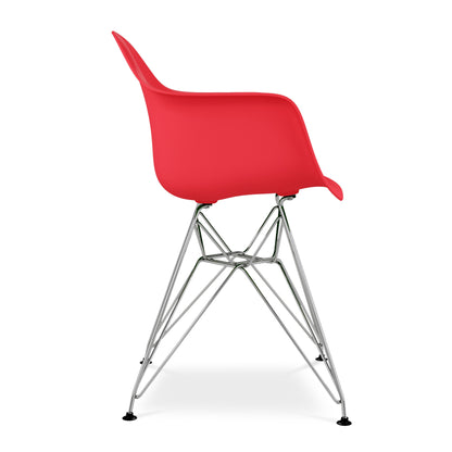 Red and Silver Dining Arm Chair-3